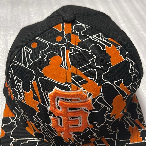 Vintage Men’s Sports Baseball Snapback Hat Orange & Black Size 7 1/4 (57.7 CM) - Picture 5 of 15